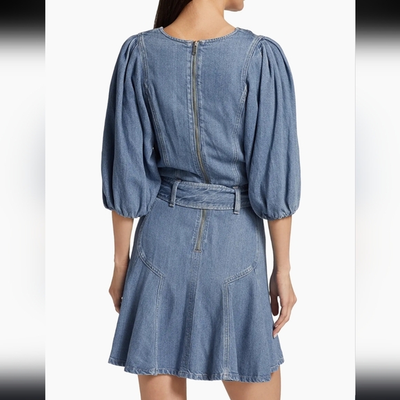 7 For All Mankind Blue Denim Mini Dress - Picture 4 of 16